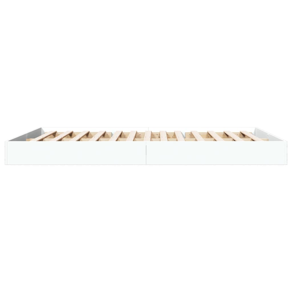 Cadru de pat, alb, 160x200 cm, lemn prelucrat GartenMobel Dekor