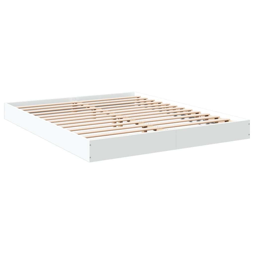 Cadru de pat, alb, 160x200 cm, lemn prelucrat GartenMobel Dekor
