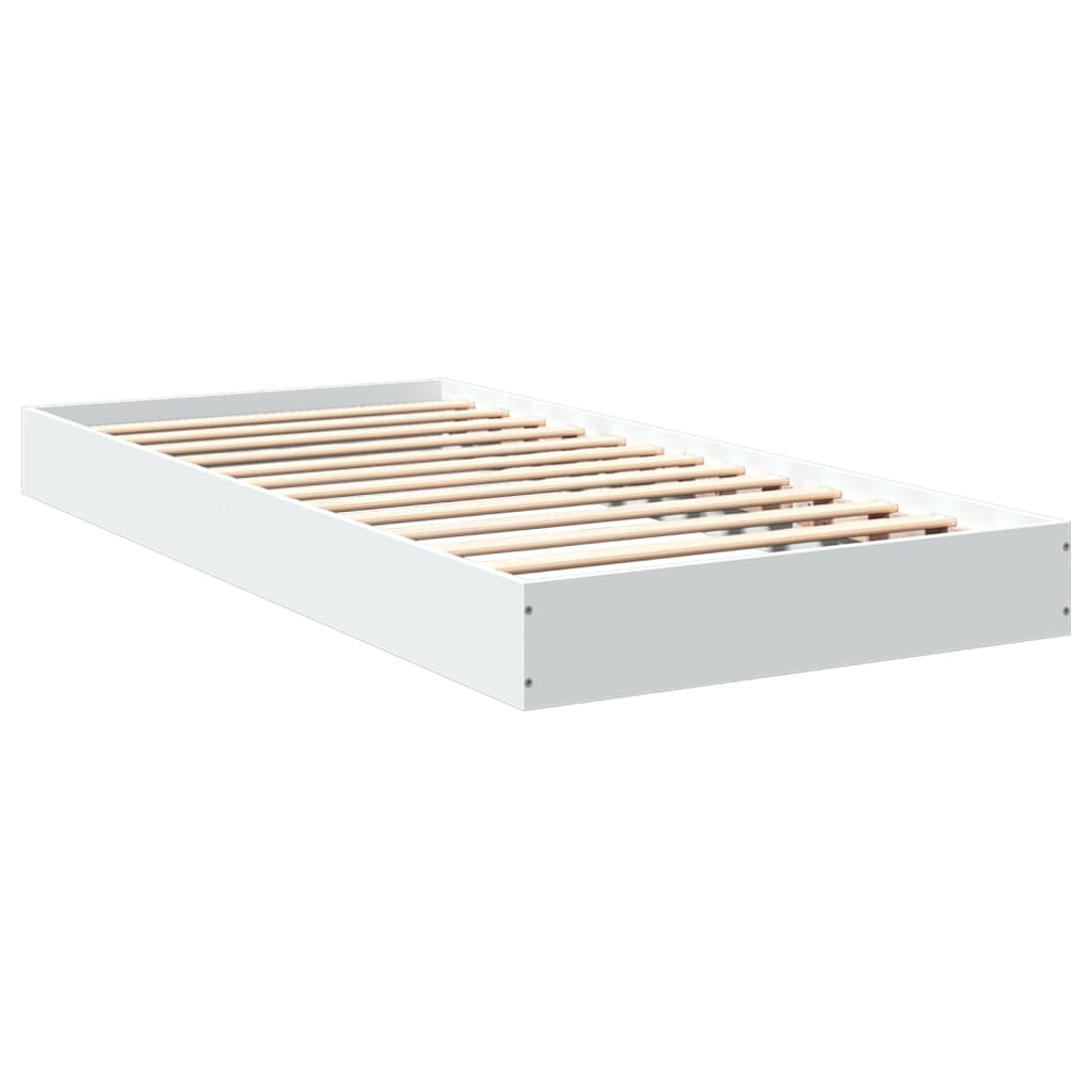 Cadru de pat, alb, 75x190 cm, lemn prelucrat GartenMobel Dekor