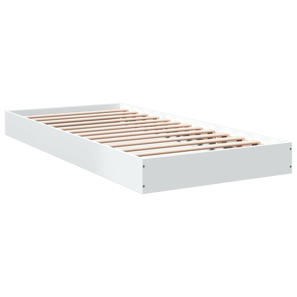Cadru de pat, alb, 75x190 cm, lemn prelucrat GartenMobel Dekor