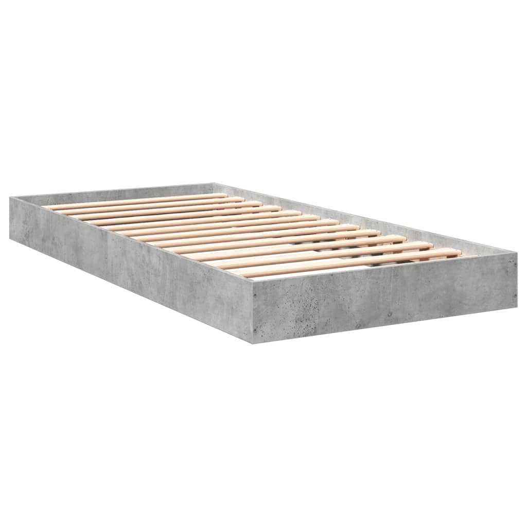 Cadru de pat, gri beton, 75x190 cm, lemn prelucrat GartenMobel Dekor