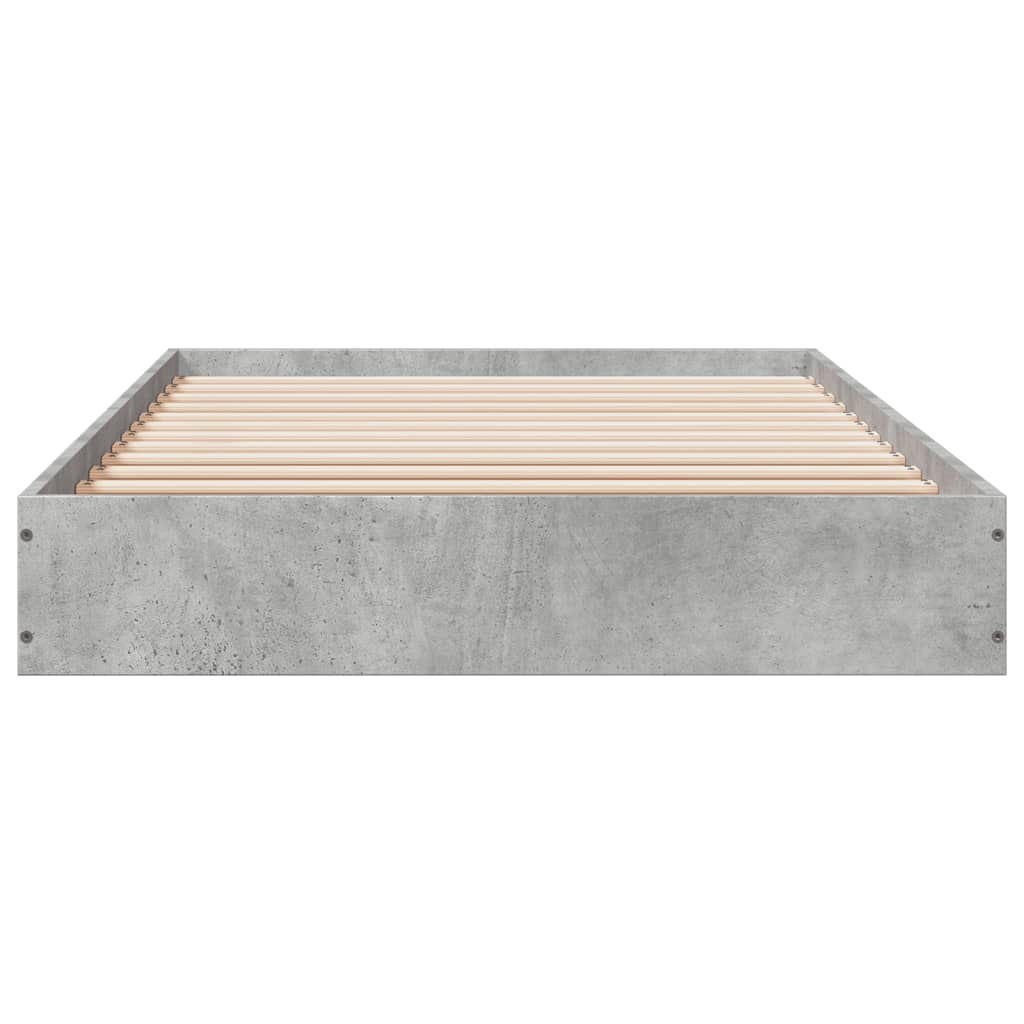 Cadru de pat, gri beton, 75x190 cm, lemn prelucrat GartenMobel Dekor