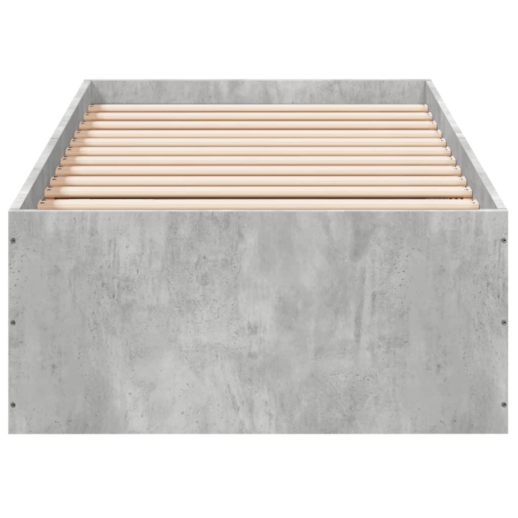 Cadru de pat, gri beton, 75x190 cm, lemn prelucrat GartenMobel Dekor