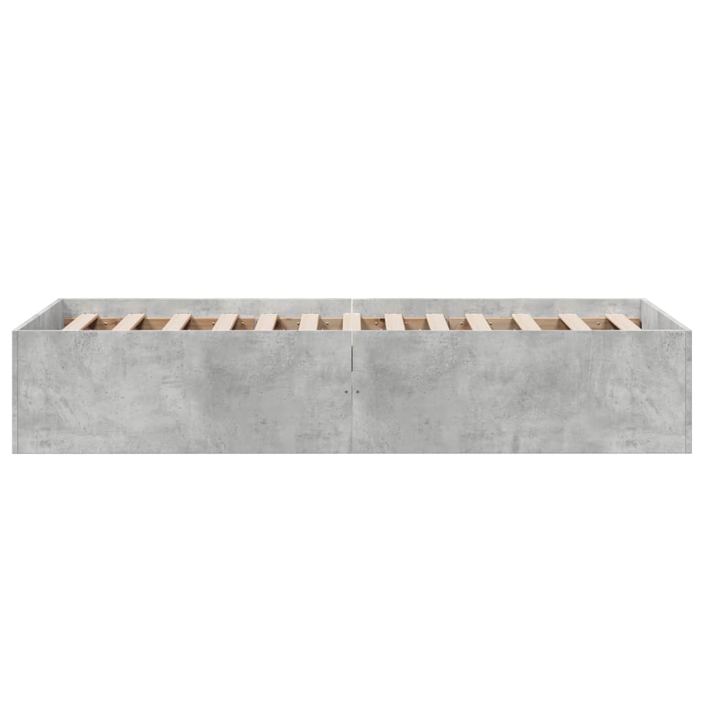 Cadru de pat, gri beton, 75x190 cm, lemn prelucrat GartenMobel Dekor