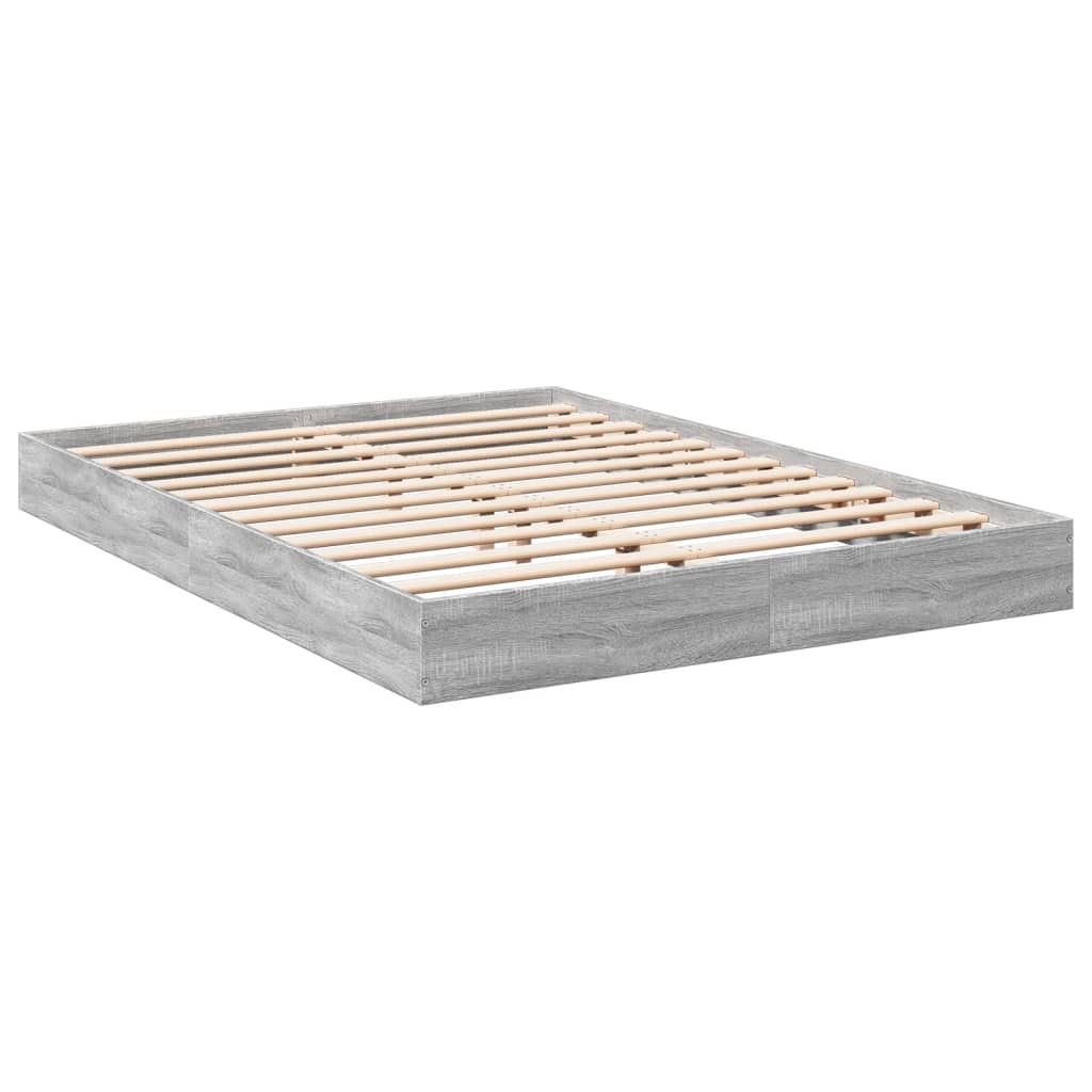 Cadru de pat, gri sonoma, 140x200 cm, lemn prelucrat GartenMobel Dekor