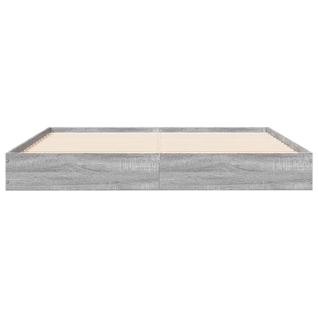 Cadru de pat, gri sonoma, 140x200 cm, lemn prelucrat GartenMobel Dekor