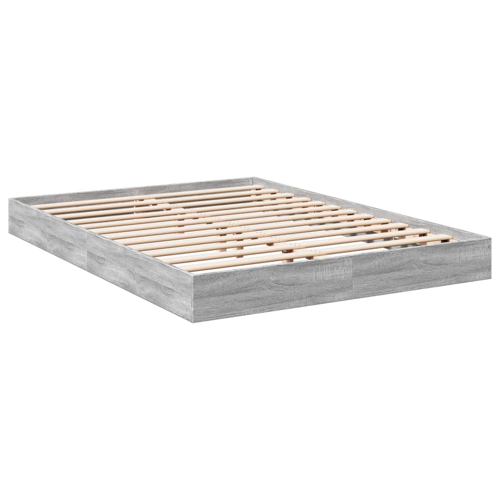 Cadru de pat, gri sonoma, 140x200 cm, lemn prelucrat GartenMobel Dekor