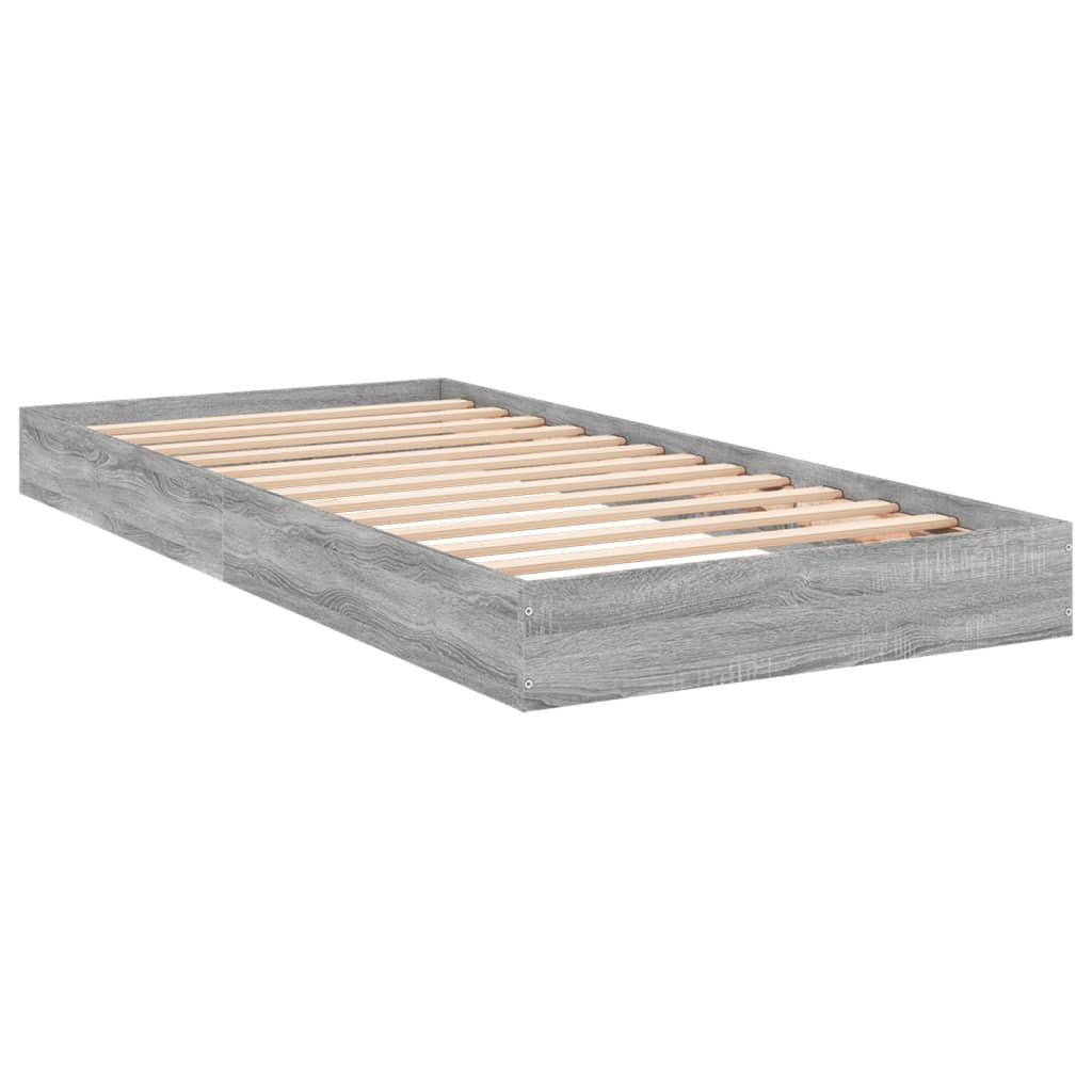 Cadru de pat, gri sonoma, 75x190 cm, lemn prelucrat GartenMobel Dekor