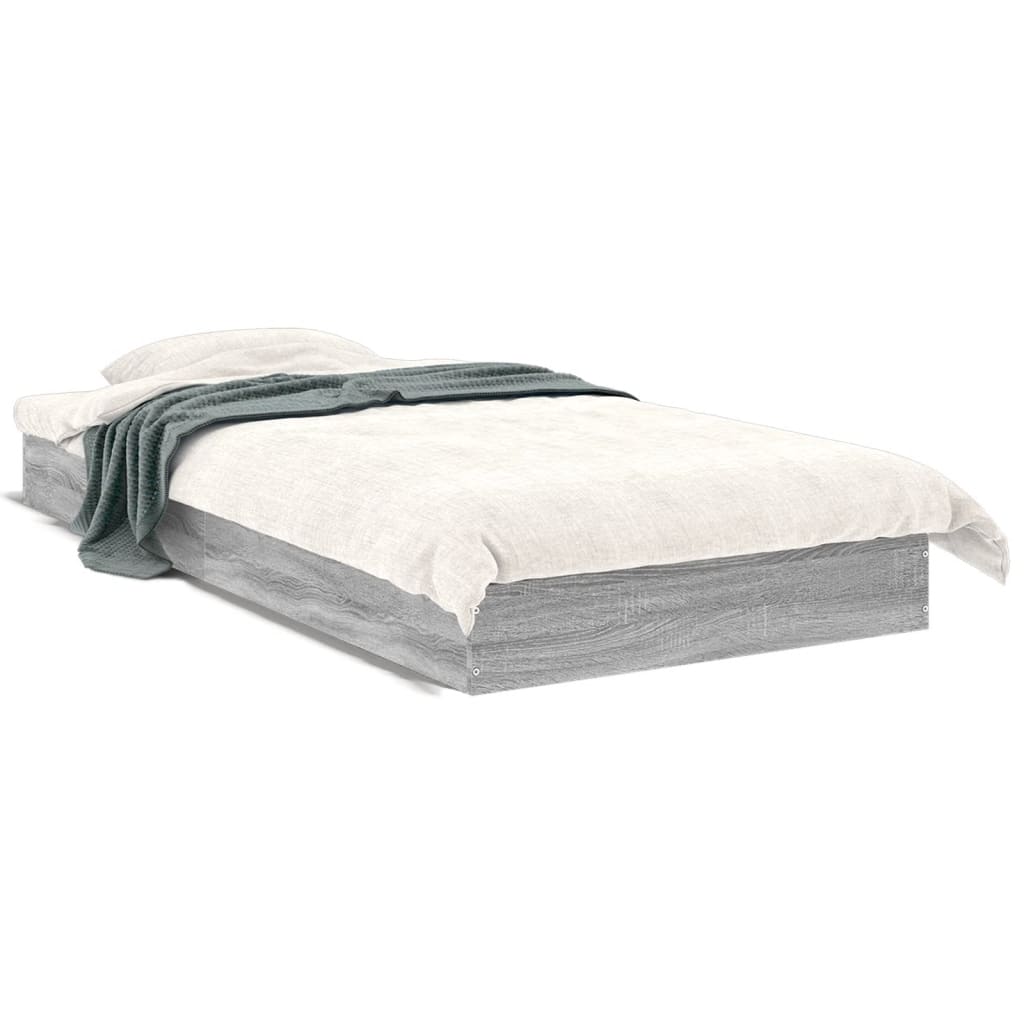 Cadru de pat, gri sonoma, 75x190 cm, lemn prelucrat GartenMobel Dekor