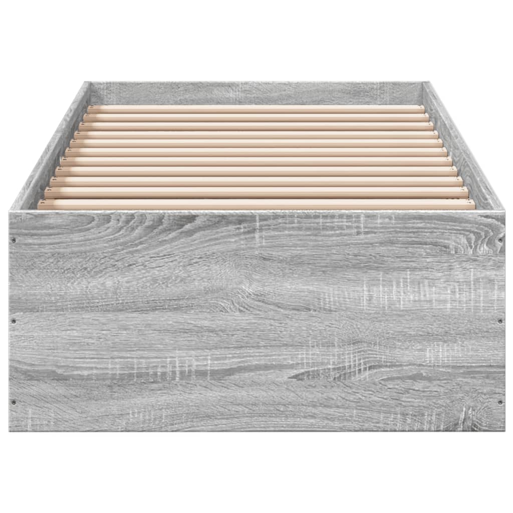 Cadru de pat, gri sonoma, 75x190 cm, lemn prelucrat GartenMobel Dekor
