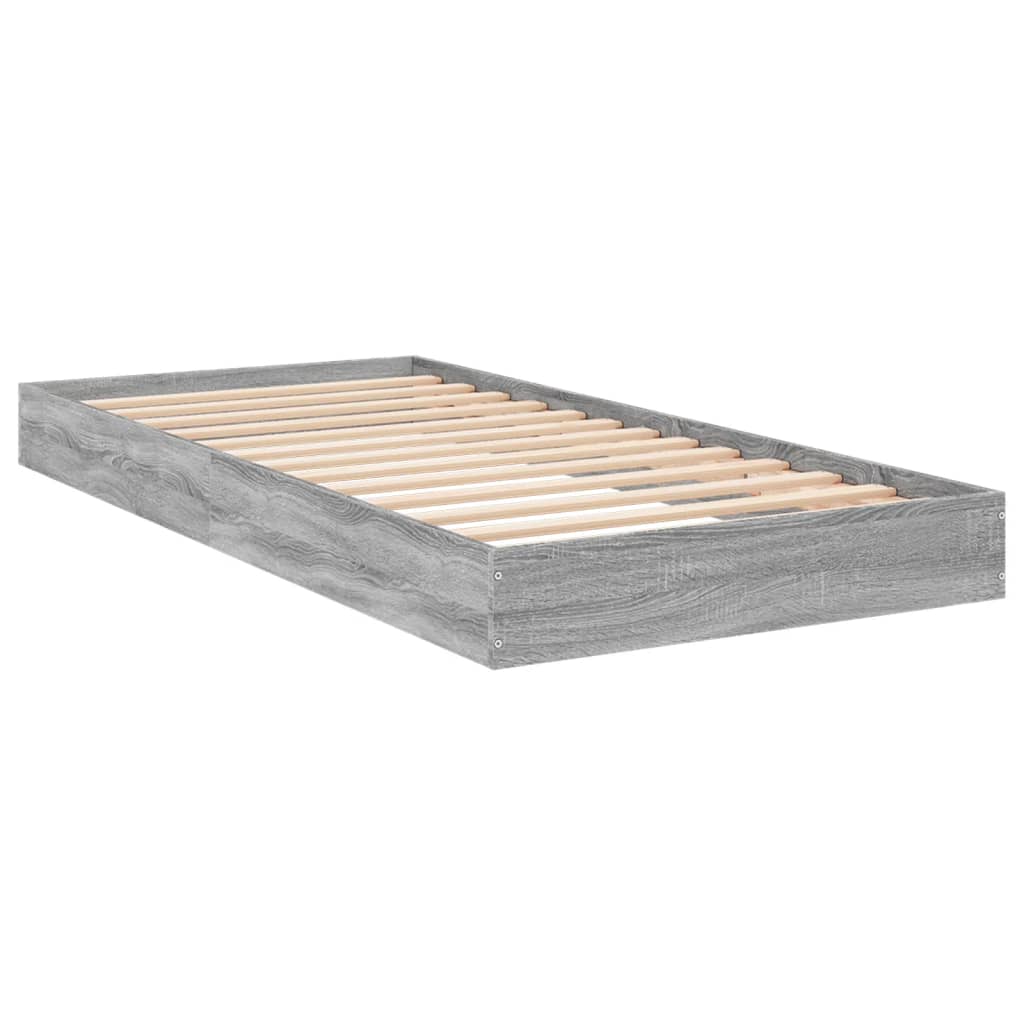 Cadru de pat, gri sonoma, 75x190 cm, lemn prelucrat GartenMobel Dekor