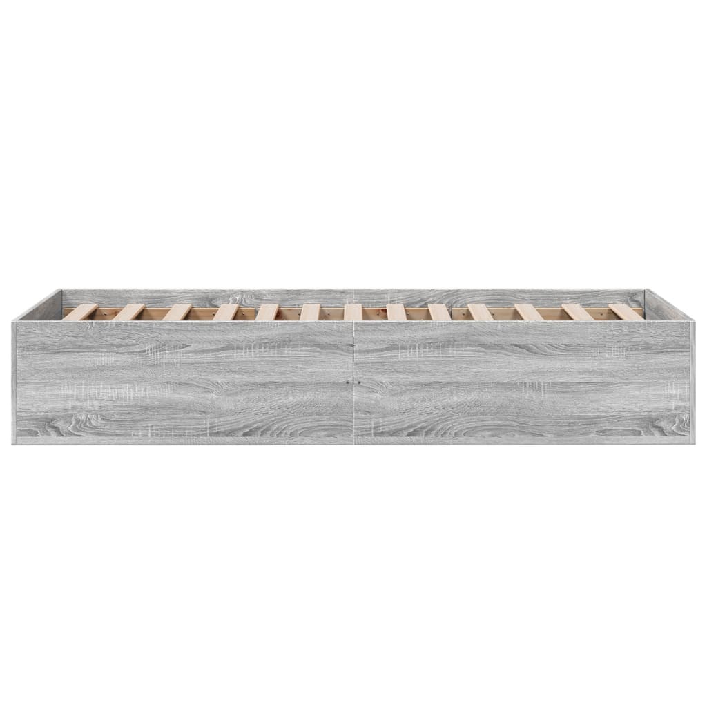 Cadru de pat, gri sonoma, 75x190 cm, lemn prelucrat GartenMobel Dekor