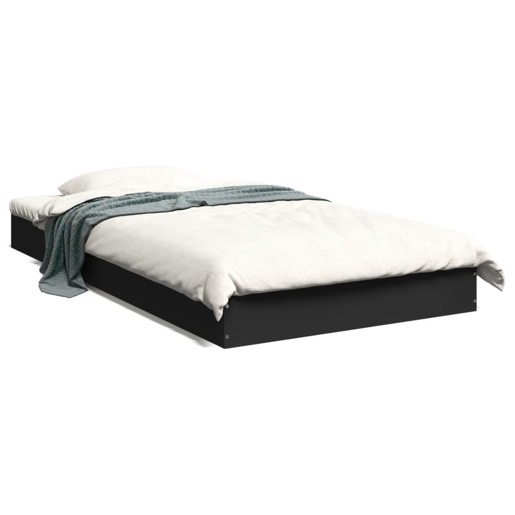 Cadru de pat, negru, 100x200 cm, lemn prelucrat GartenMobel Dekor