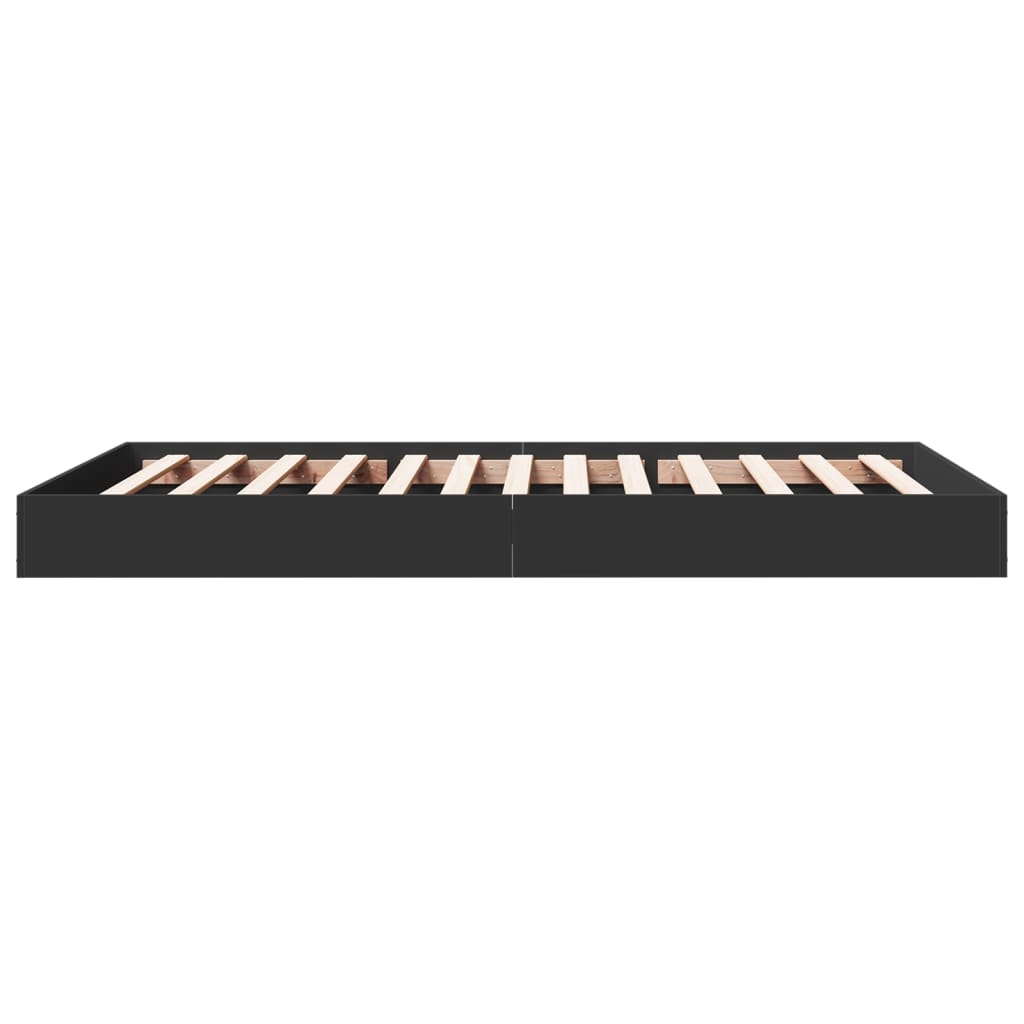 Cadru de pat, negru, 100x200 cm, lemn prelucrat GartenMobel Dekor