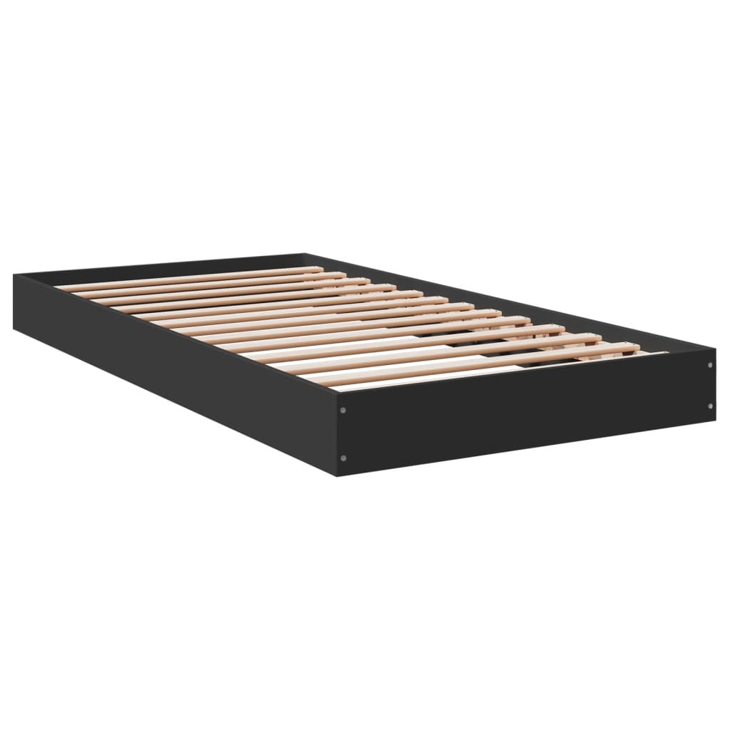 Cadru de pat, negru, 100x200 cm, lemn prelucrat GartenMobel Dekor