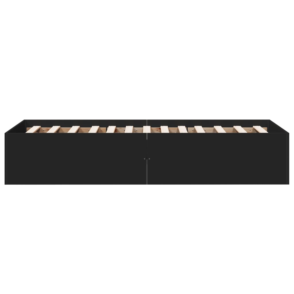 Cadru de pat, negru, 75x190 cm, lemn prelucrat GartenMobel Dekor