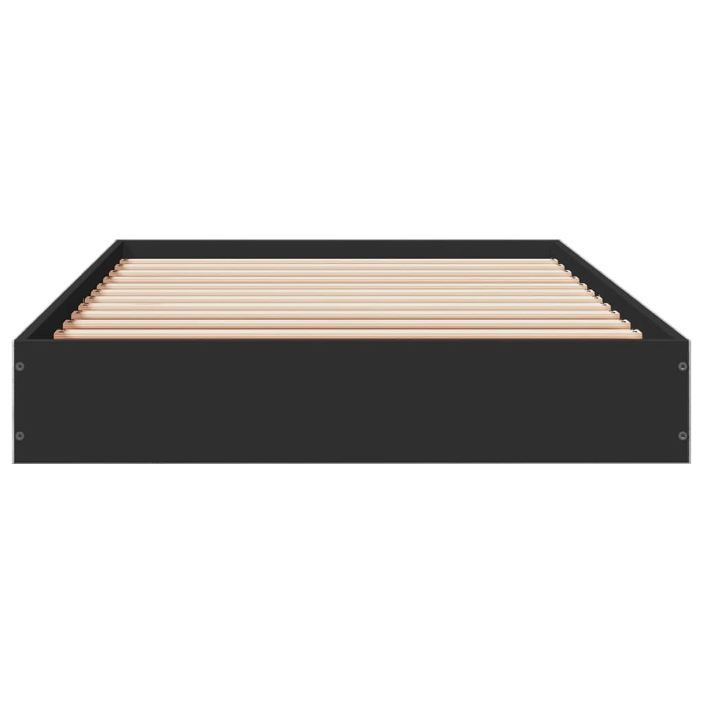 Cadru de pat, negru, 75x190 cm, lemn prelucrat GartenMobel Dekor