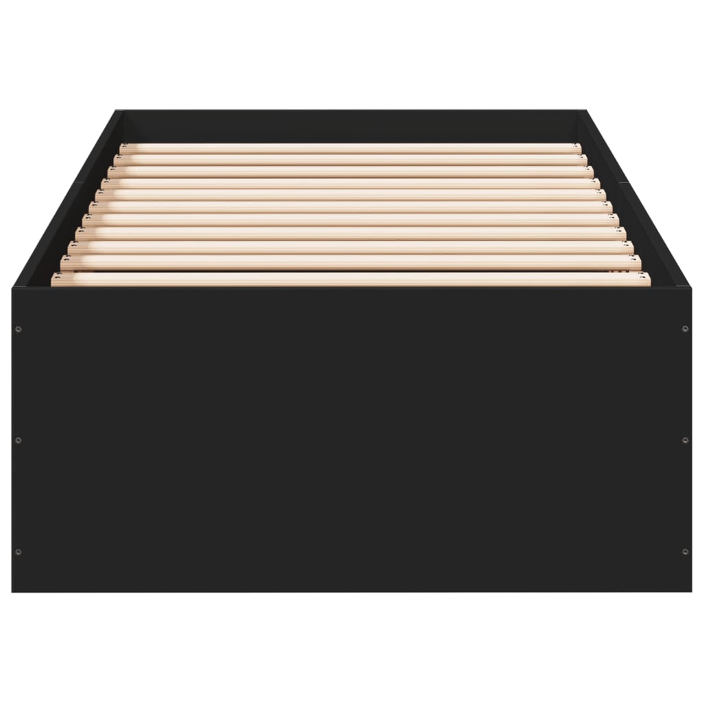 Cadru de pat, negru, 75x190 cm, lemn prelucrat GartenMobel Dekor