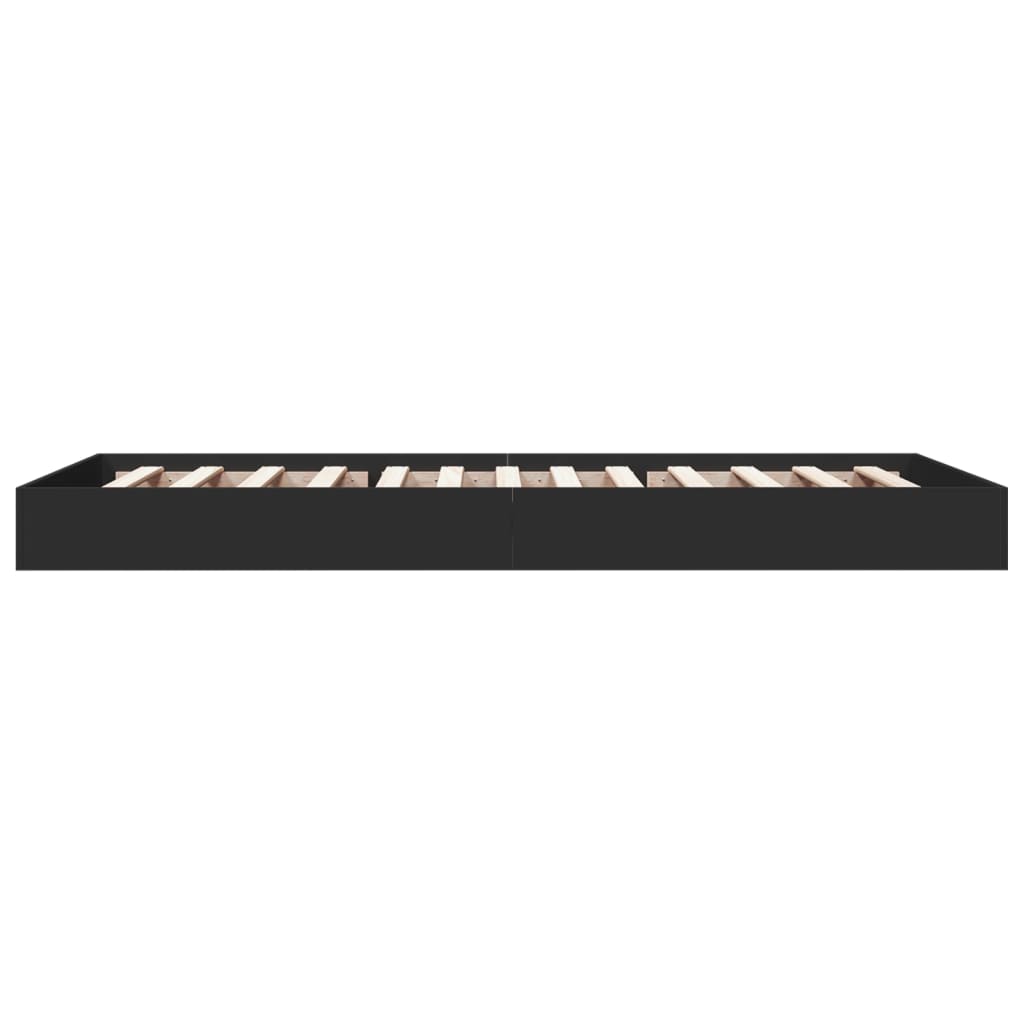 Cadru de pat, negru, 75x190 cm, lemn prelucrat GartenMobel Dekor