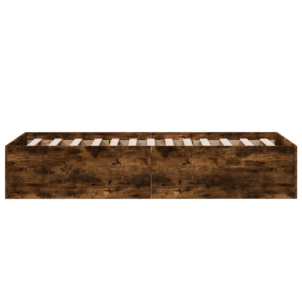 Cadru de pat, stejar fumuriu, 75x190 cm, lemn prelucrat GartenMobel Dekor