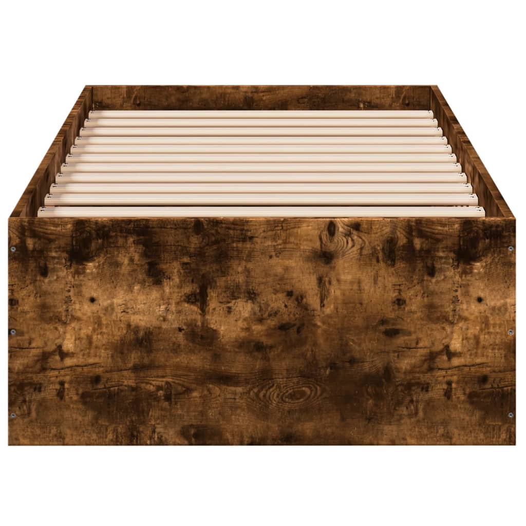 Cadru de pat, stejar fumuriu, 75x190 cm, lemn prelucrat GartenMobel Dekor