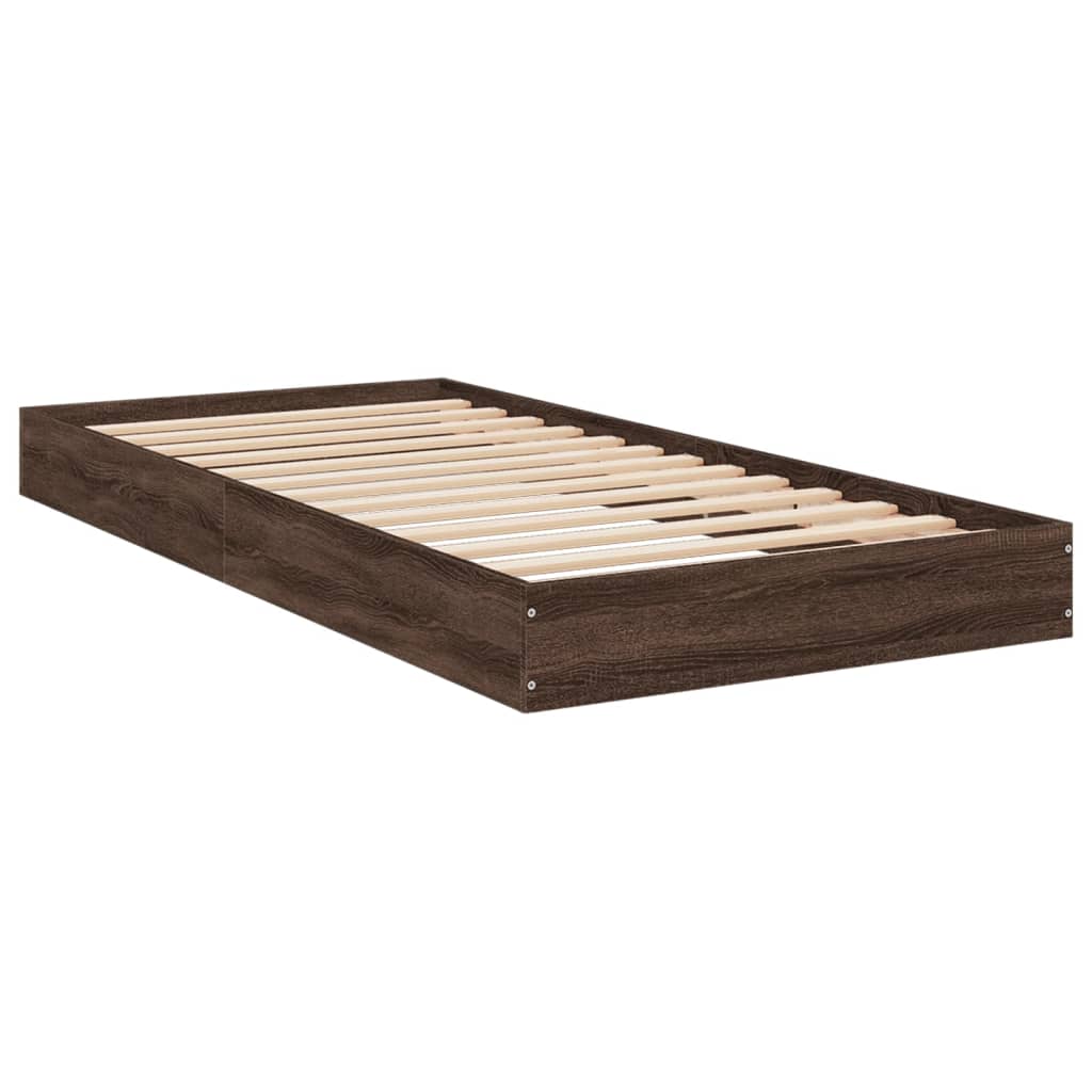 Cadru de pat, stejar maro, 75x190 cm, lemn prelucrat GartenMobel Dekor