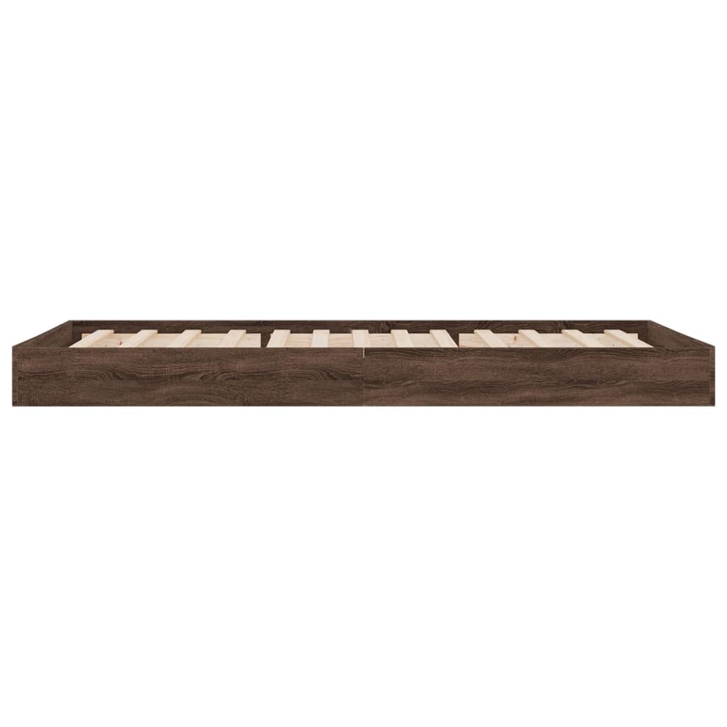 Cadru de pat, stejar maro, 75x190 cm, lemn prelucrat GartenMobel Dekor