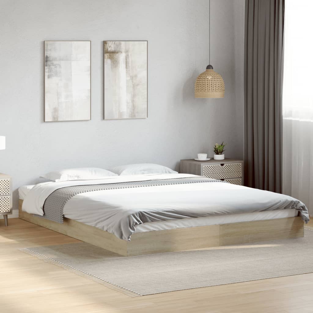 Cadru de pat, stejar sonoma, 160x200 cm, lemn prelucrat GartenMobel Dekor