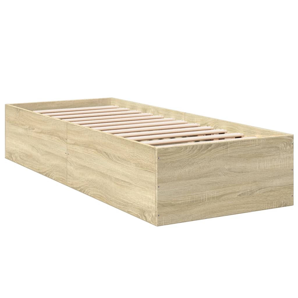 Cadru de pat, stejar sonoma, 75x190 cm, lemn prelucrat GartenMobel Dekor