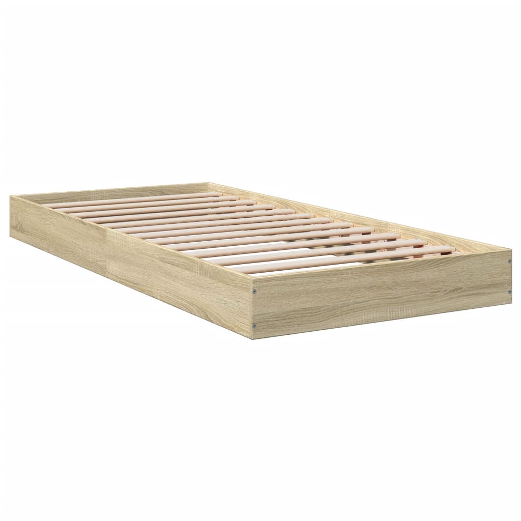 Cadru de pat, stejar sonoma, 75x190 cm, lemn prelucrat GartenMobel Dekor