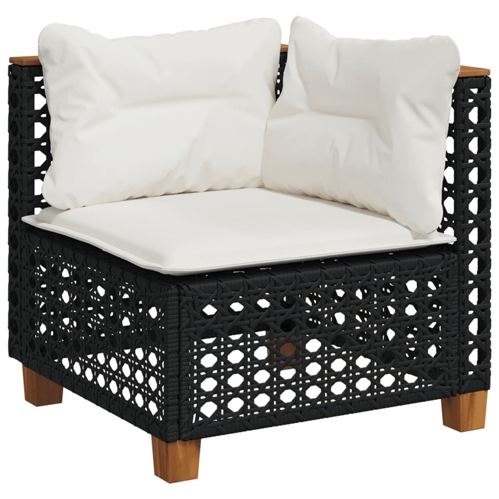 Set mobilier de grădină cu perne, 5 piese, negru, poliratan GartenMobel Dekor
