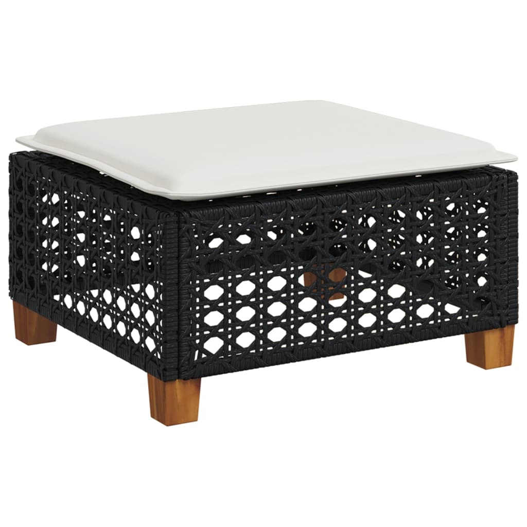 Set mobilier de grădină cu perne, 8 piese, negru, poliratan GartenMobel Dekor