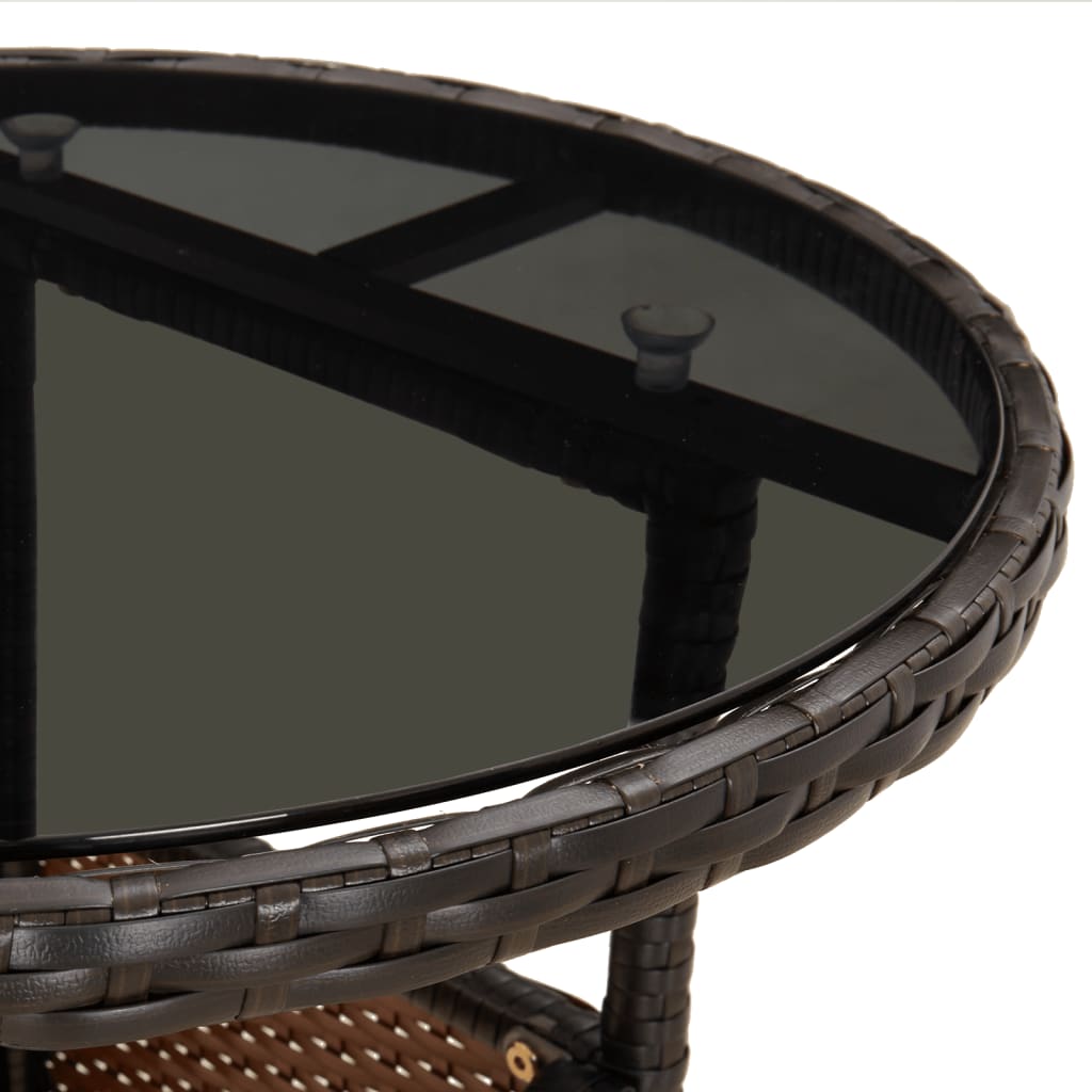 Set mobilier de grădină cu perne 5 piese maro poliratan&sticlă GartenMobel Dekor