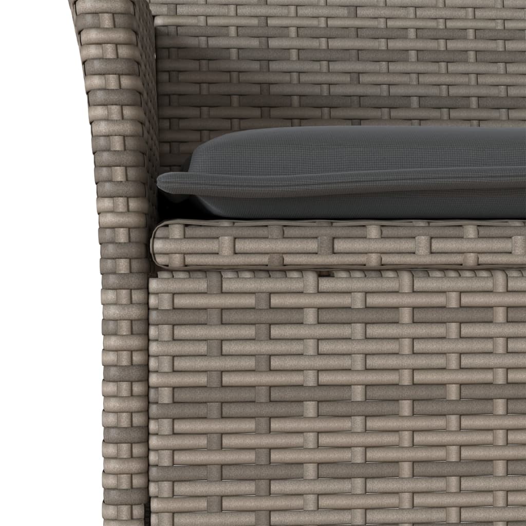 Set mobilier grădină cu perne 3 piese gri poliratan/lemn acacia GartenMobel Dekor