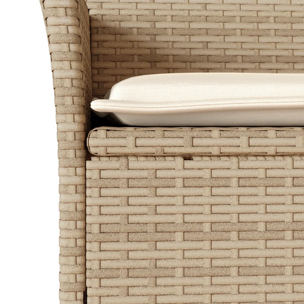 Set mobilier grădină cu perne 7 piese bej poliratan/lemn acacia GartenMobel Dekor