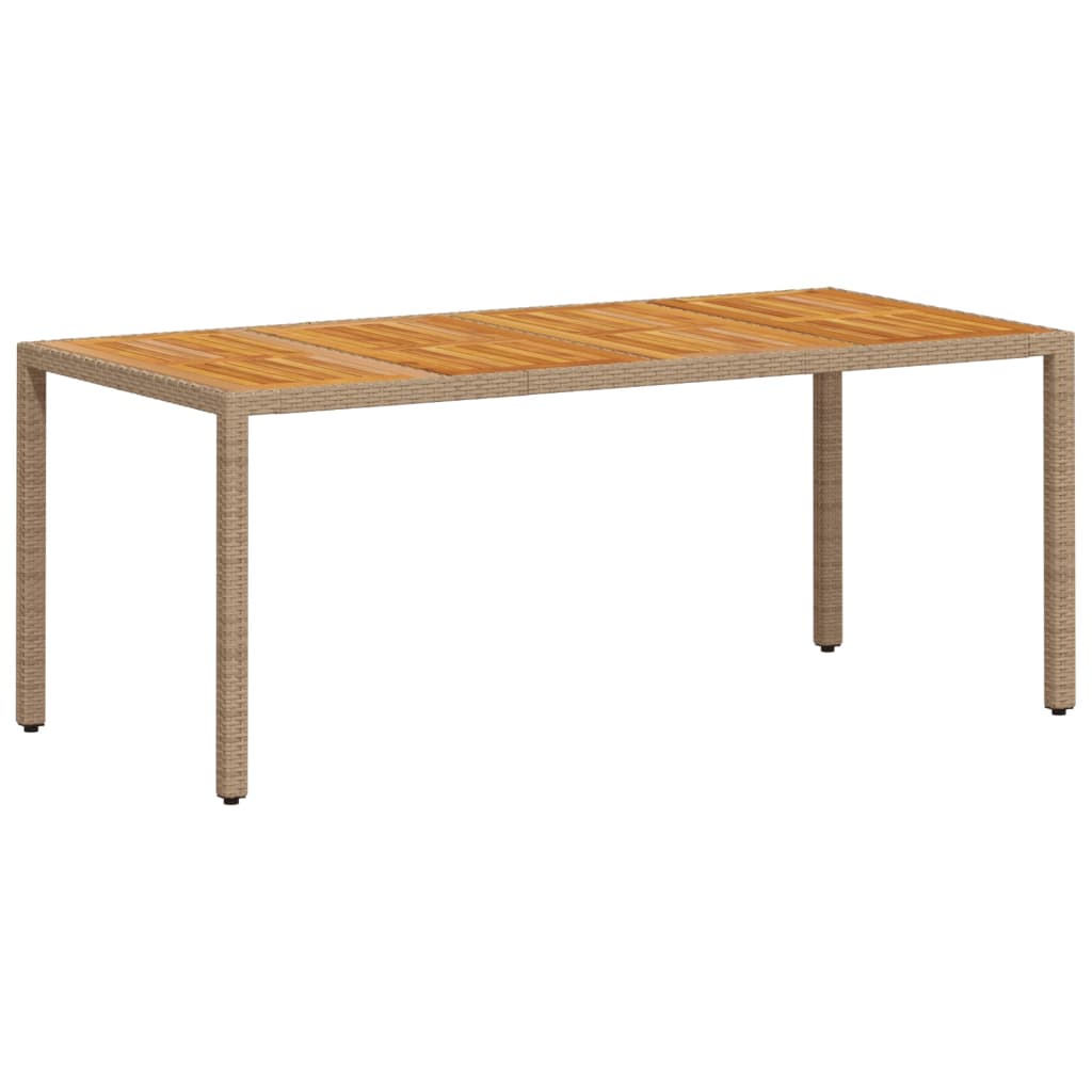 Set mobilier grădină cu perne 7 piese bej poliratan/lemn acacia GartenMobel Dekor