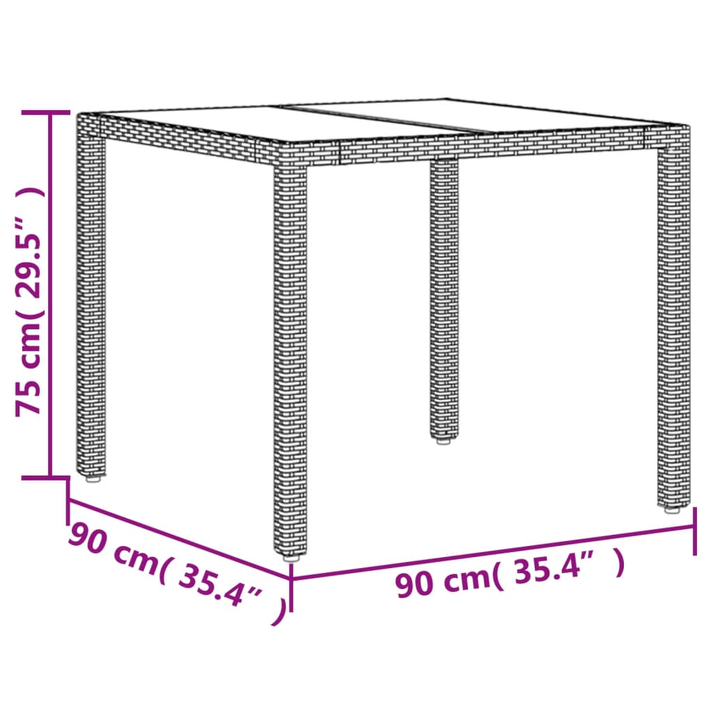 Set mobilier grădină perne 3 piese negru poliratan/lemn acacia GartenMobel Dekor