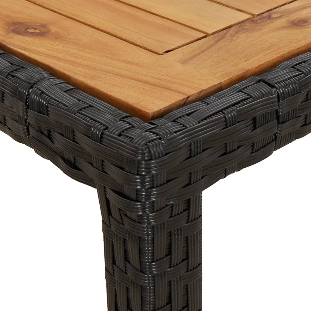 Set mobilier grădină perne 3 piese negru poliratan/lemn acacia GartenMobel Dekor
