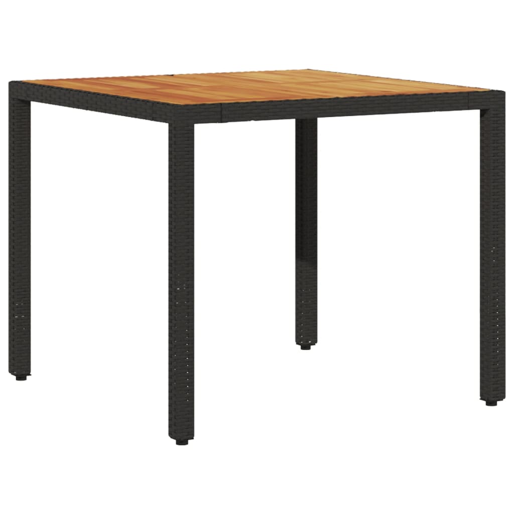 Set mobilier grădină perne 3 piese negru poliratan/lemn acacia GartenMobel Dekor