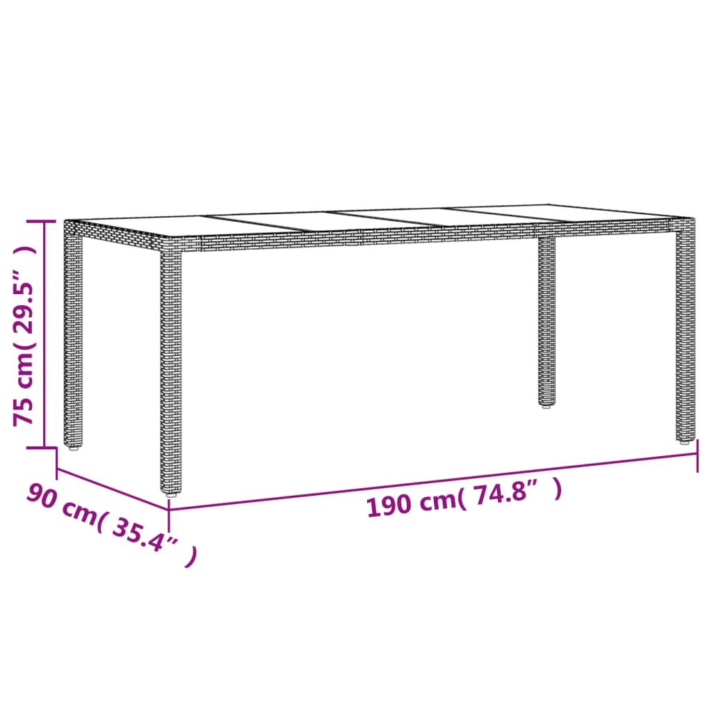 Set mobilier grădină perne 7 piese negru poliratan/lemn acacia GartenMobel Dekor