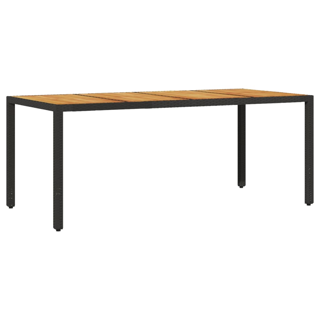 Set mobilier grădină perne 7 piese negru poliratan/lemn acacia GartenMobel Dekor