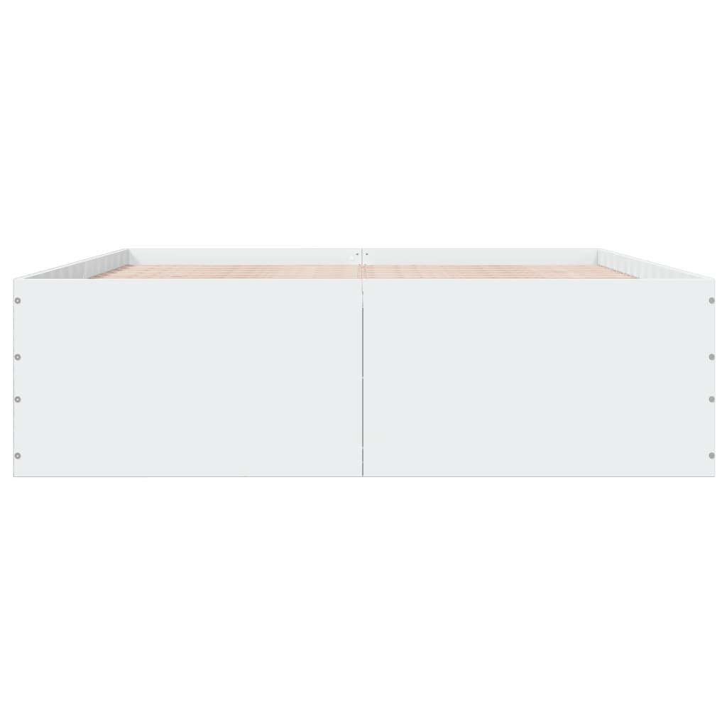Cadru de pat, alb, 160x200 cm, lemn prelucrat GartenMobel Dekor