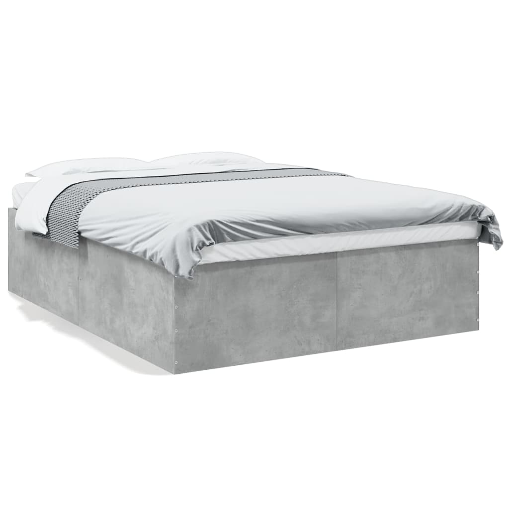 Cadru de pat, gri beton, 160x200 cm, lemn prelucrat GartenMobel Dekor
