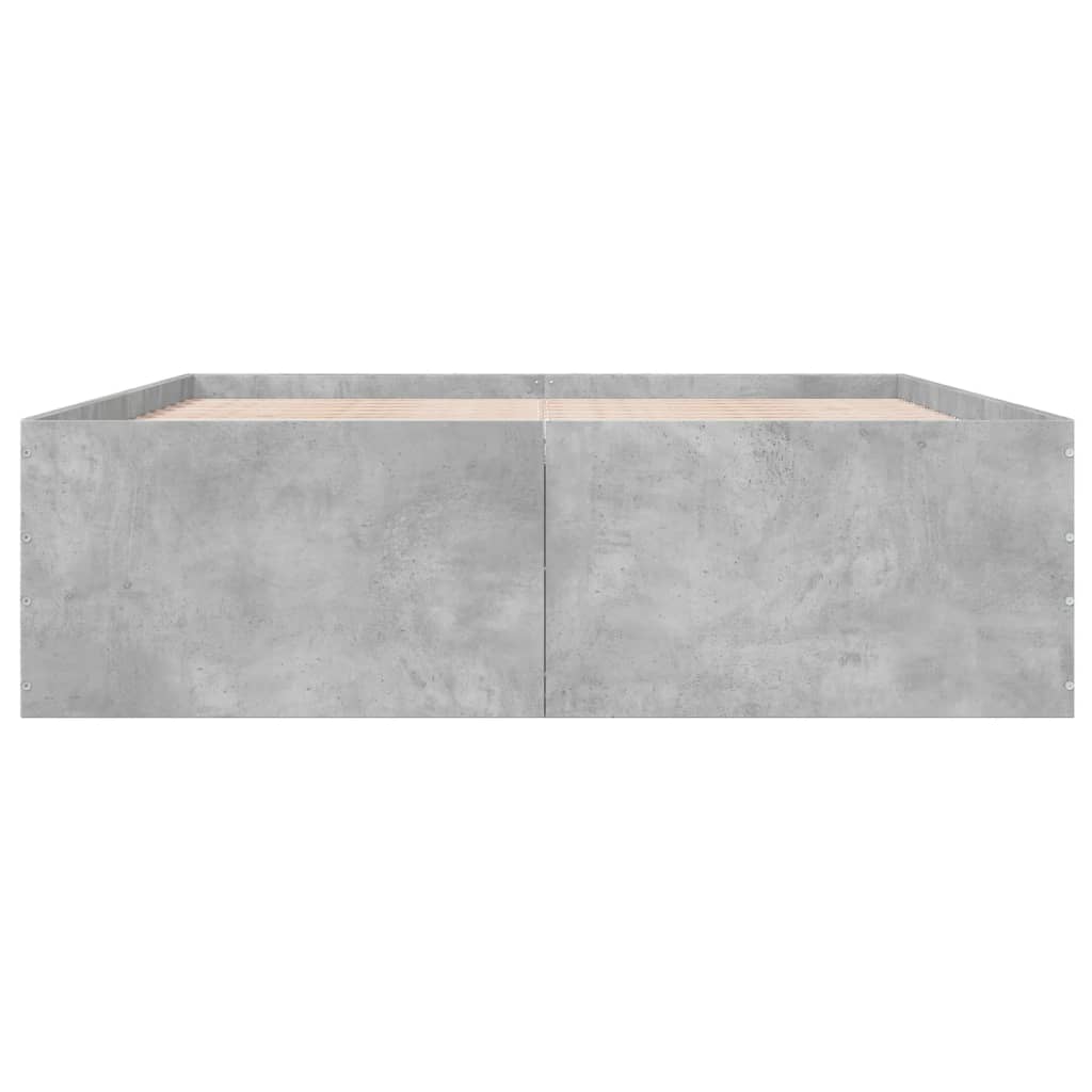 Cadru de pat, gri beton, 160x200 cm, lemn prelucrat GartenMobel Dekor