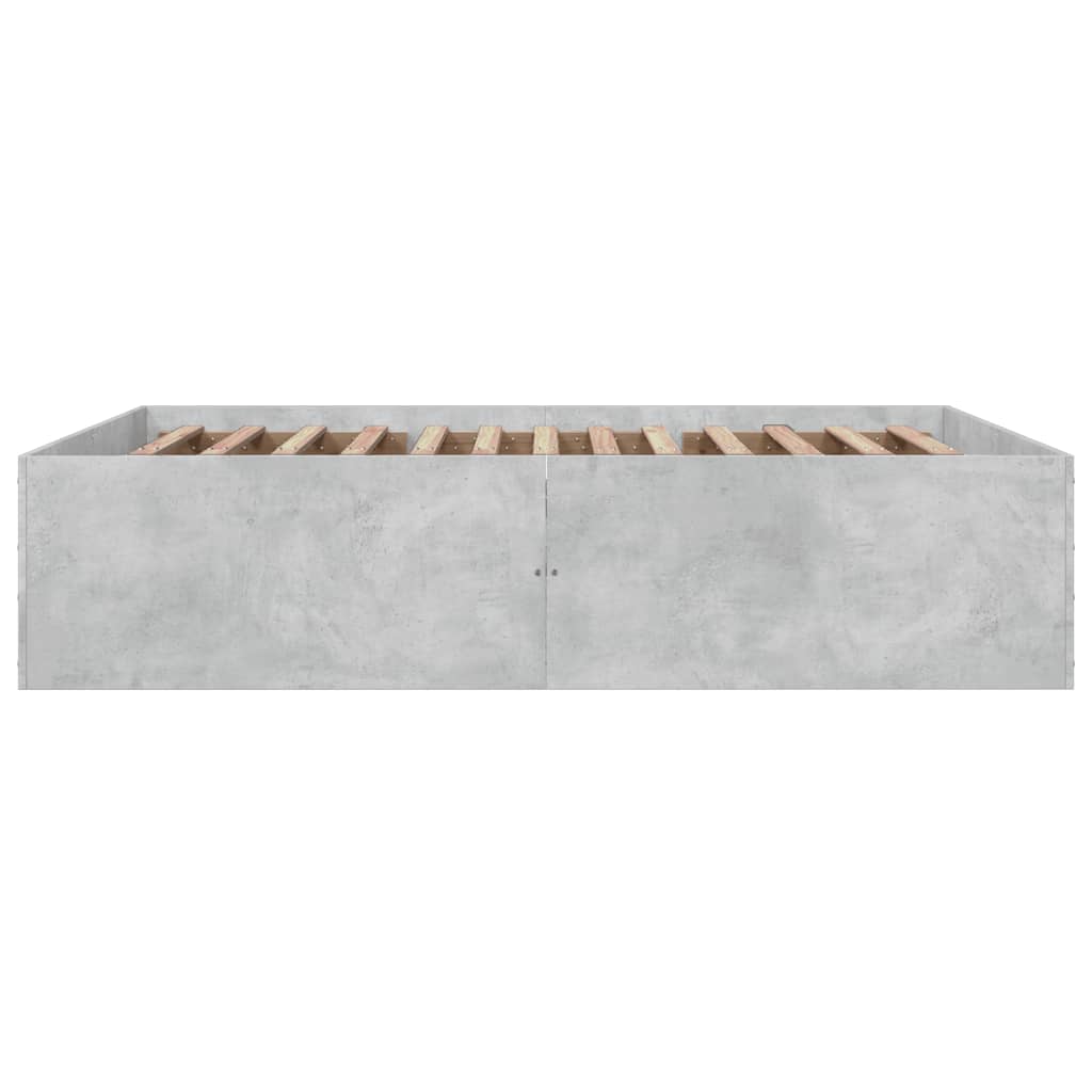 Cadru de pat, gri beton, 160x200 cm, lemn prelucrat GartenMobel Dekor