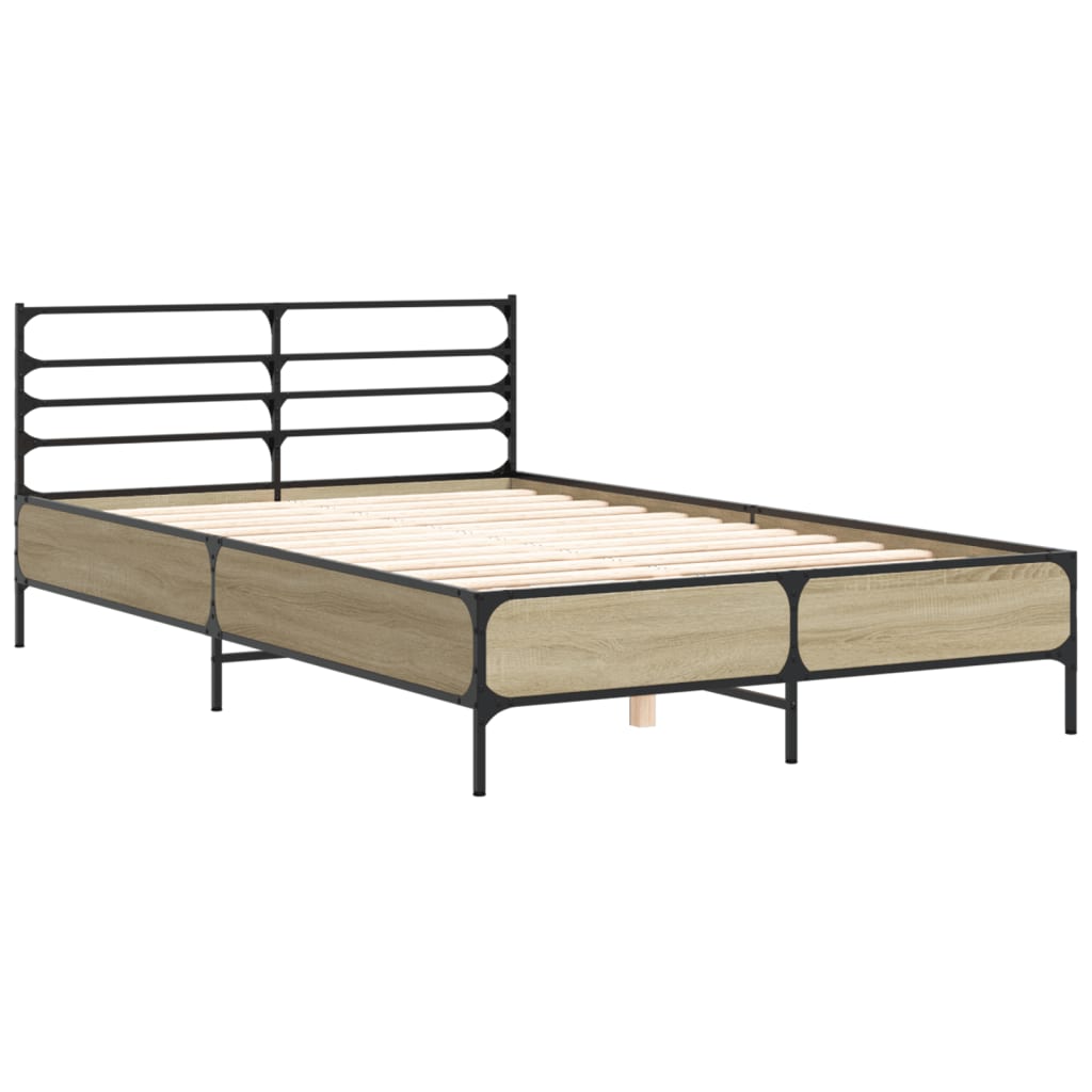 Cadru de pat, stejar sonoma, 120x190cm, lemn prelucrat și metal GartenMobel Dekor