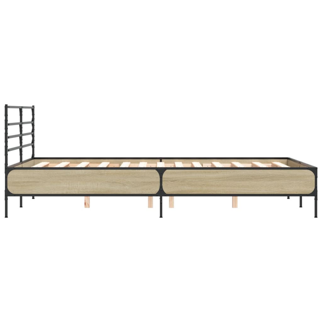 Cadru de pat, stejar sonoma, 120x200cm, lemn prelucrat și metal GartenMobel Dekor