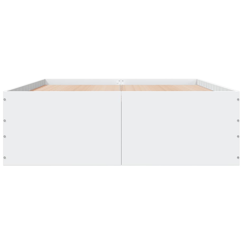 Cadru de pat, alb ,135x190 cm, lemn prelucrat GartenMobel Dekor