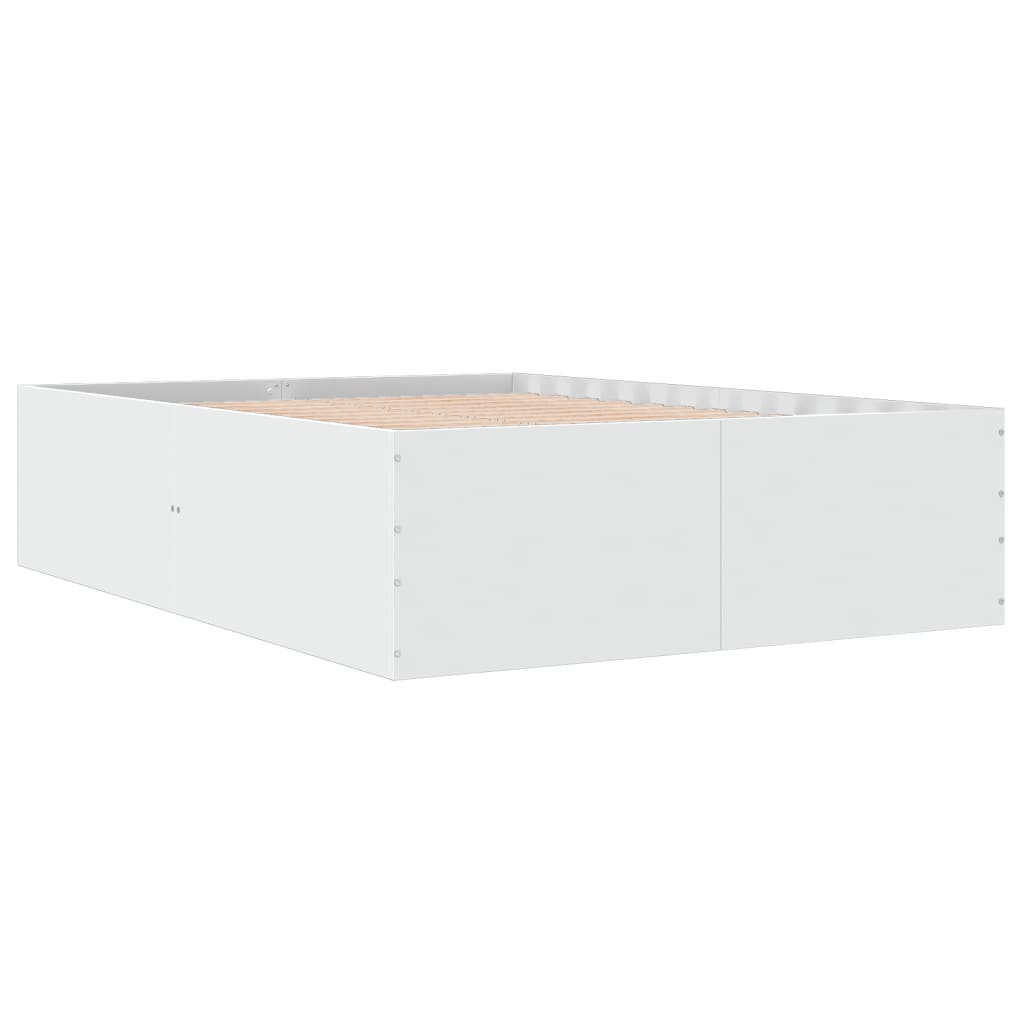 Cadru de pat, alb ,135x190 cm, lemn prelucrat GartenMobel Dekor