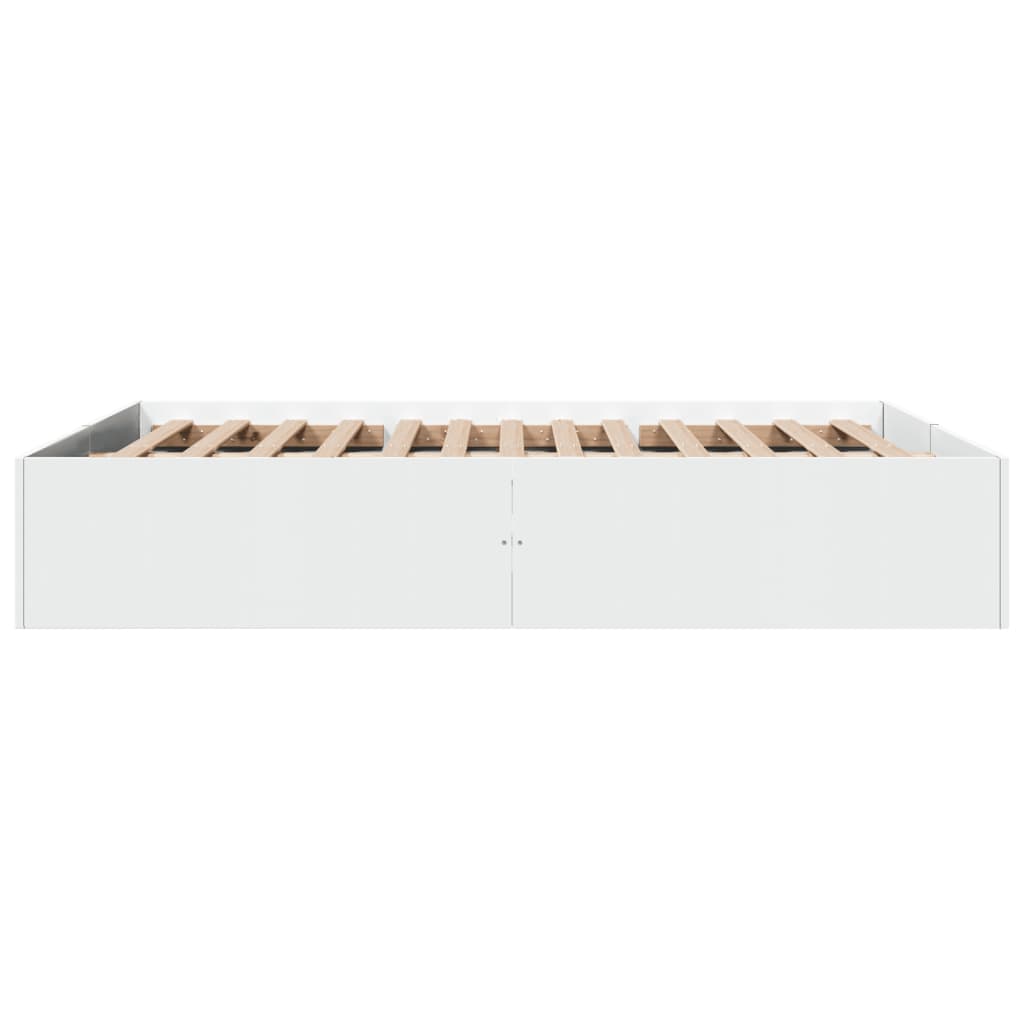 Cadru de pat, alb, 150x200 cm, lemn prelucrat GartenMobel Dekor
